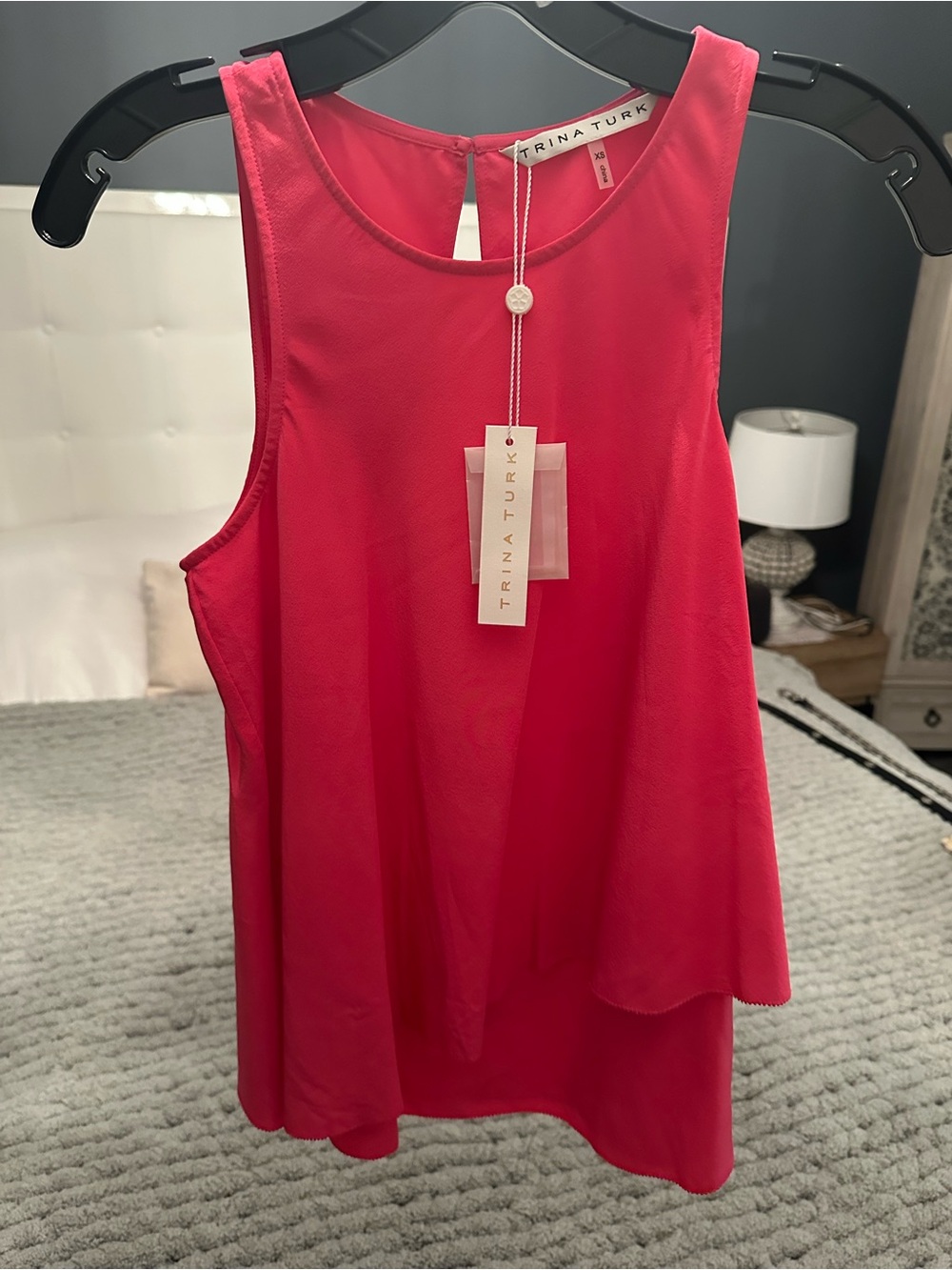 NWT Trina Turk Pink Layered Sleeveless Blouse Top XS Neiman Marcus $208
